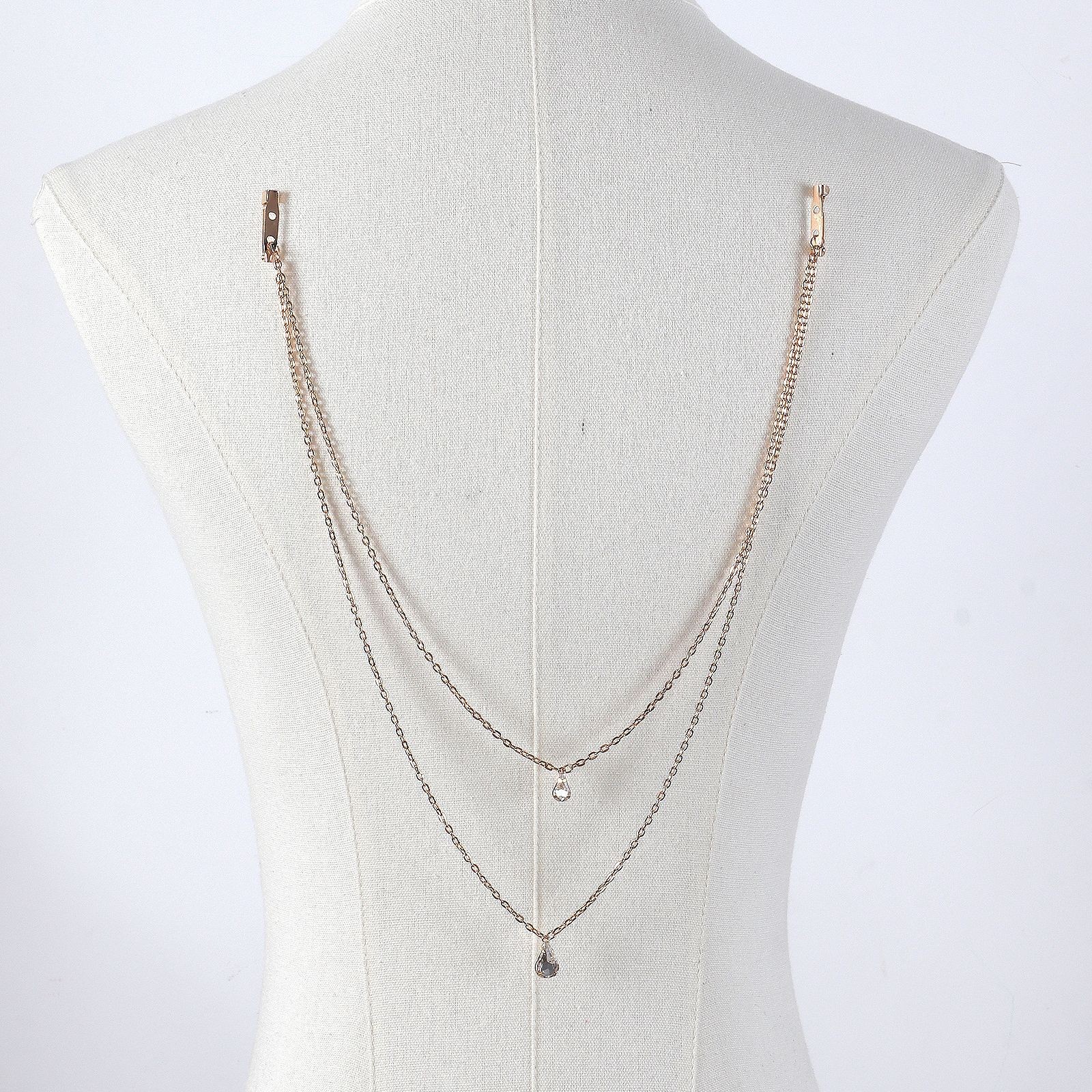 Europa y los Estados Unidos nuevo temperamento colgante de diamante cadena de cuerpo accesorios de vestido de novia personalidad de moda cadena de espalda