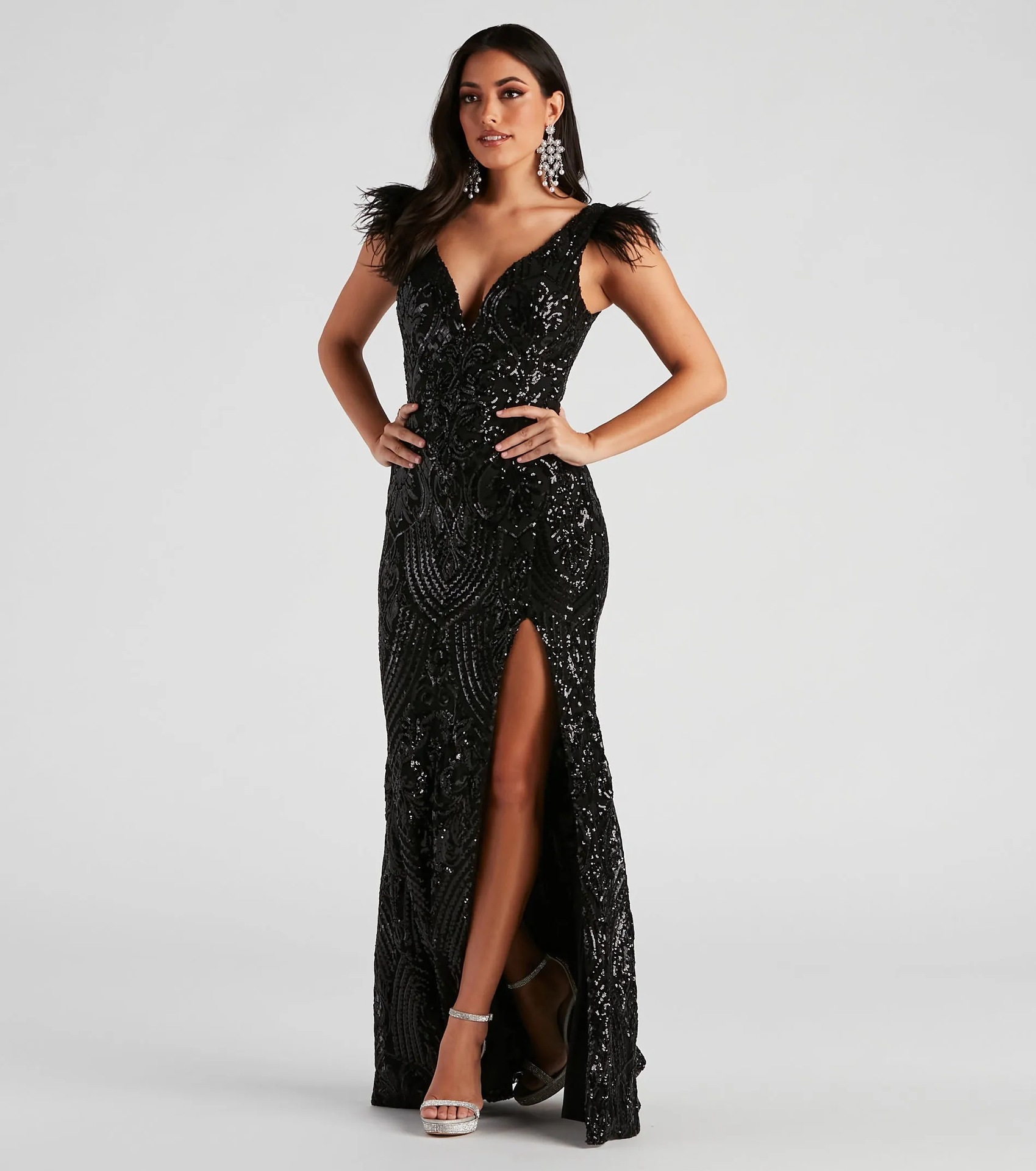 Transfronterizo 2024 verano nueva moda delgado de alta densidad con lentejuelas banquete vestido de noche