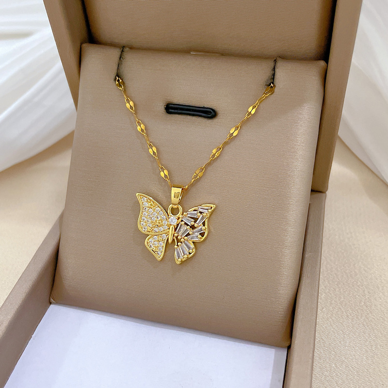 Set collana e orecchini farfalla gioielli stile elegante_voghion.com