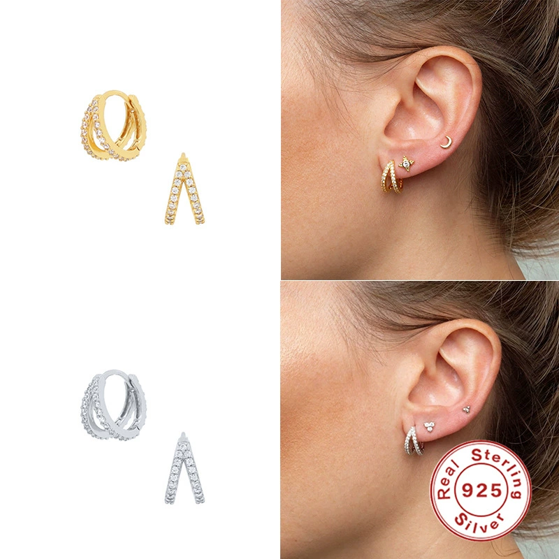 Fashionable trend creative brand earrings, silver 925 sample, European style