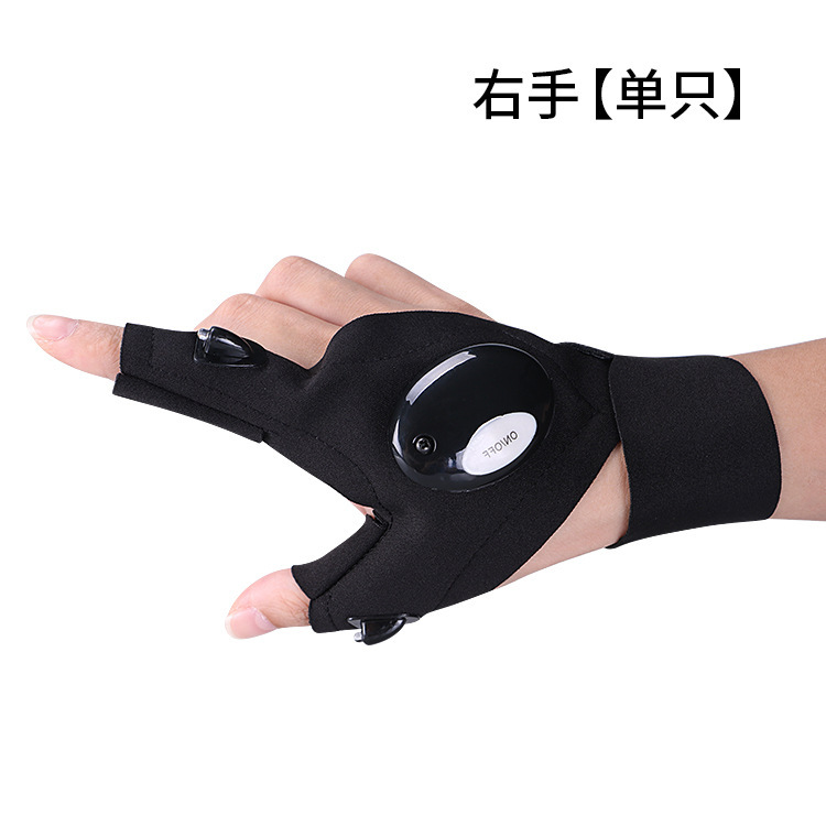 Led懐中電灯発光釣り手袋修理照明指灯冬屋外釣り半指手袋メーカー|undefined