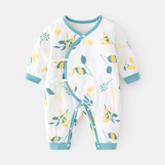 嬰兒加棉連體衣秋冬寶寶衣服和尚服薄棉哈衣新生兒無骨夾棉蝴蝶衣