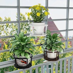 花架阳台悬挂式铁艺花篮栏杆护栏窗台绿萝吊兰花盆架挂架置物架子