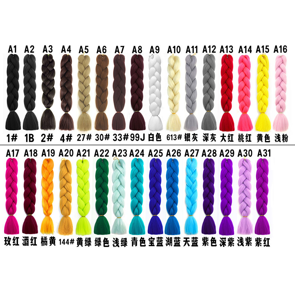 Dirty Braid Hair Extension Braid Gradient Color Big Braid Chemical Fiber Wig