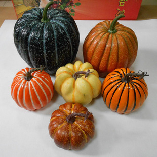 Simulation pumpkin model realistic fake fruit and vegetable photography props harvest festival Halloween pumpkin festival decorations