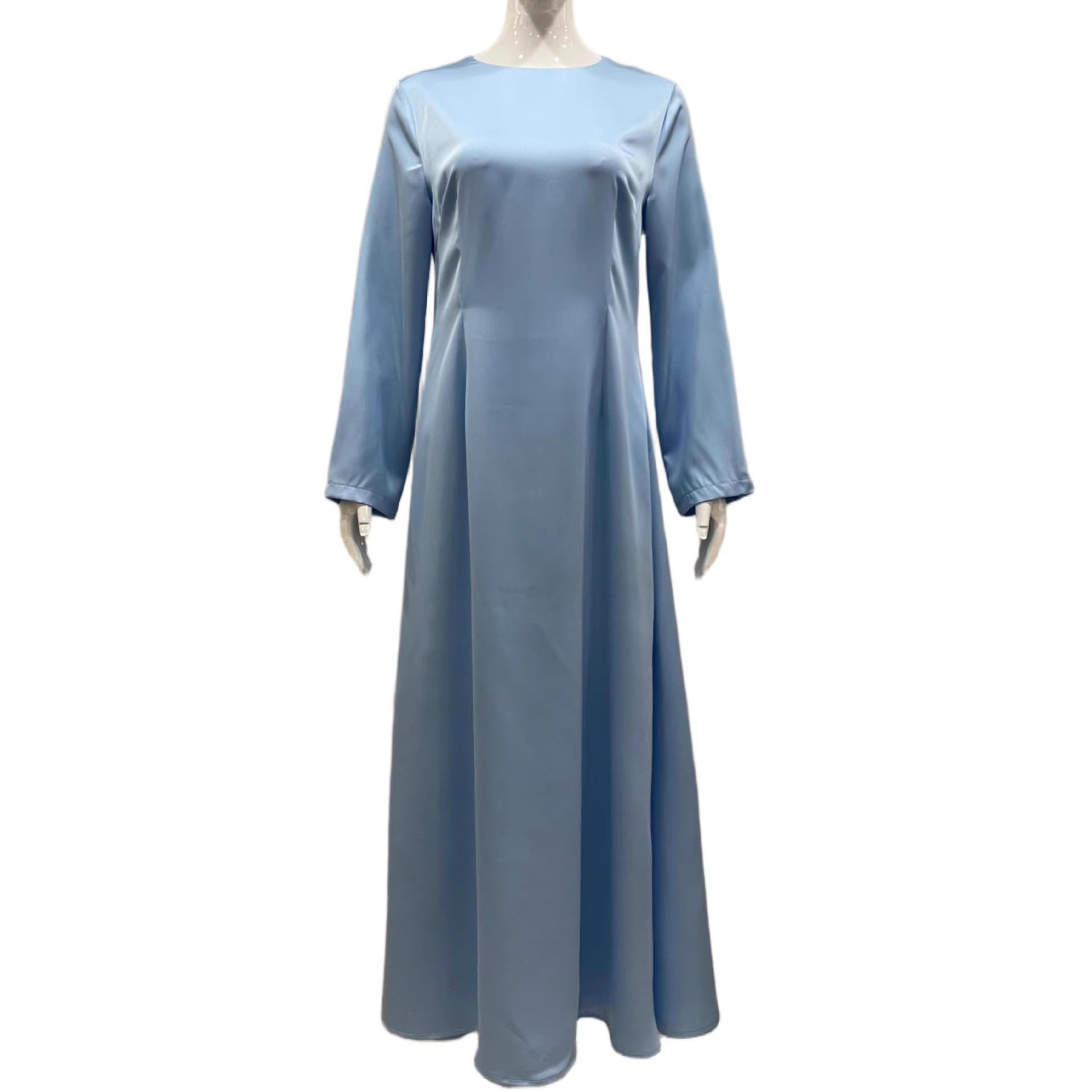 In-stock High-end Light Blue Diamond-embellished Cape Middle Eastern Dress Muslim Luxury Banquet Gown Arabian Robe_ecoleips.com