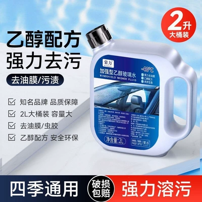Glass agent — windshield fluid removes oil film, insect