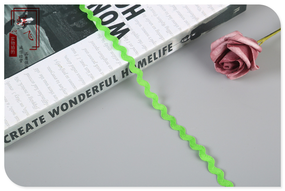 En stock suministro 5mm polipropileno marinero cinturón hecho a mano encaje accesorios onda encaje cinturón montaña carretera cinturón 0. 5cms con seda