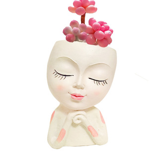 Cross-border love girl resin flowerpot Nordic style green plant flowers fleshy balcony potted pots decorative ornaments wholesale