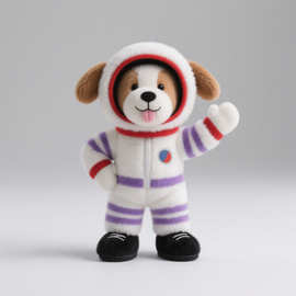 跨境原创宇航员狗狗可爱毛绒玩具玩偶公仔抱枕可来图来样厂家直销