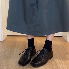 牛革版 ~ レトロな四角いストラップ本革靴女性バレエ風百合快適徳訓靴ファッション靴