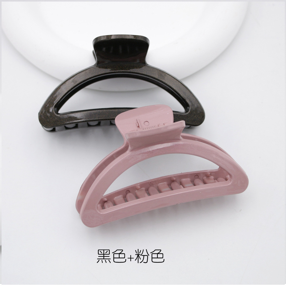 Clip de garra medio tiburón clip semicírculo arco medio grande simple horquilla hembra espalda Cabeza horquilla de alta gama clip joyería