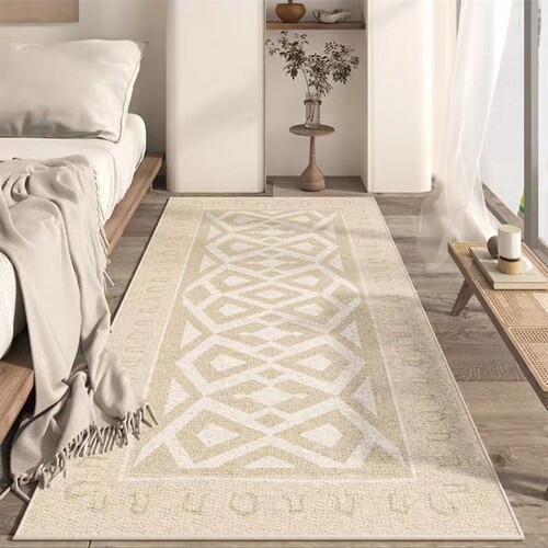 French crystal velvet carpet cream style living room sofa coffee table blanket home bedroom strip soundproof washable bedside blanket