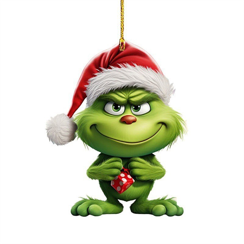 クロスボーダーグリンチベビーペンダントクリスマスホリデーデコレーションクリスマスツリーデコレーションペンダントアクリルフラット小さなペンダント|undefined