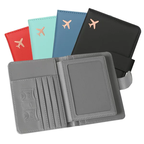Cross-border in stock RFID Passbook Holder Air Ticket Protective Case Portable Multi-functional Multi-card Travel Abroad PU Leather Passbook Bag