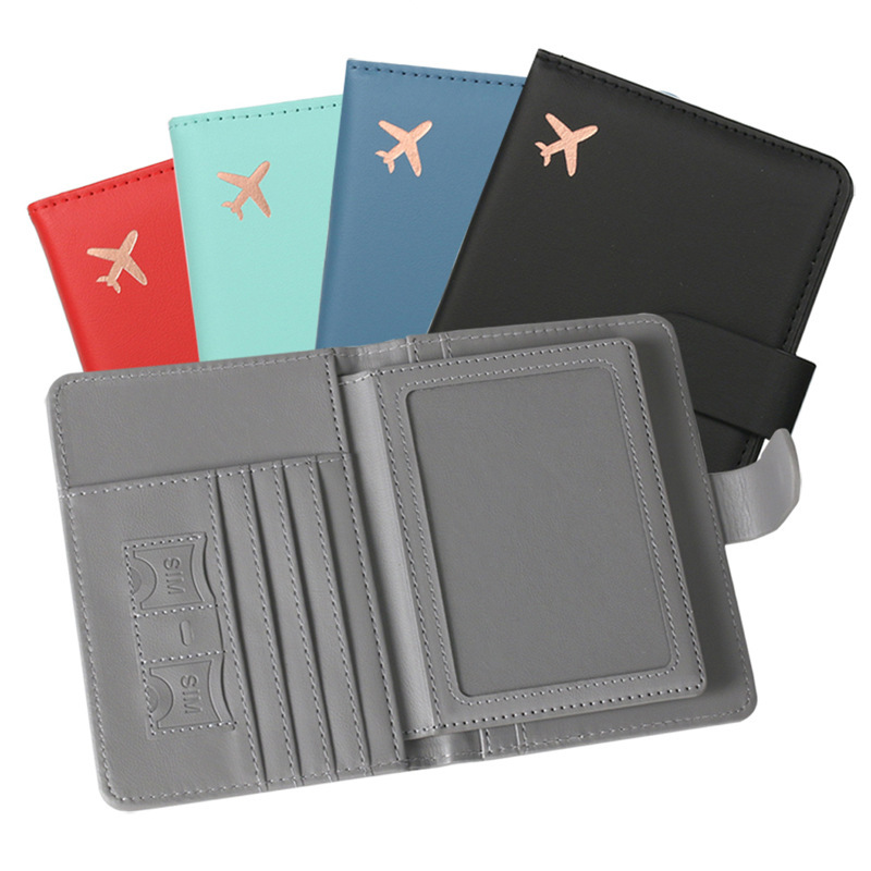 Cross-border in stock RFID Passbook Holder Air Ticket Protective Case Portable Multi-functional Multi-card Travel Abroad PU Leather Passbook Bag