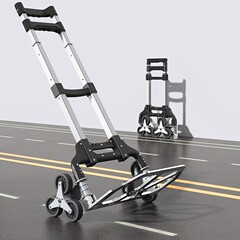 階段を登るハンドル車は二階に上がってトラックを引いてアルミ合金の荷物車の家庭用トラックを折って手押し車のトレーラーを運ぶ