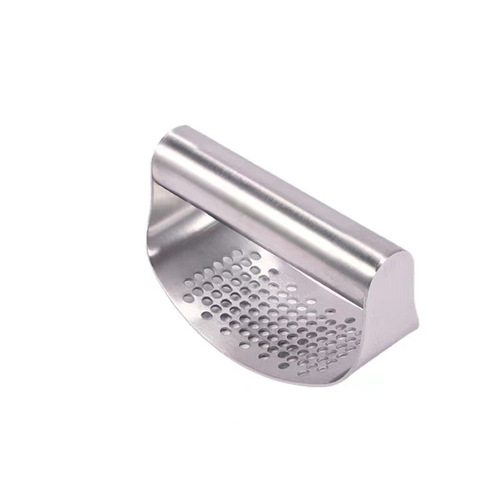 Stainless Steel Garlic Press, Ring-Shaped Garlic Masher, All-Metal Home Garlic Smasher, Manual Garlic Paste Holder, Garlic Peeler Gadget