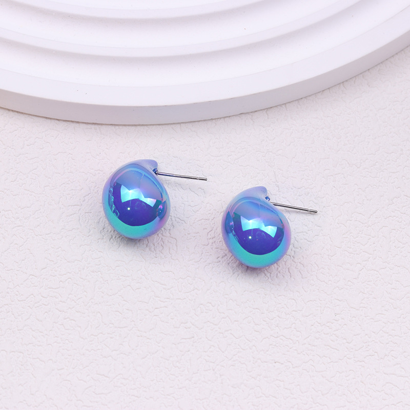 1 Pair Simple Style Classic Style Water Droplets Patchwork Arylic Ear Studs display picture 19