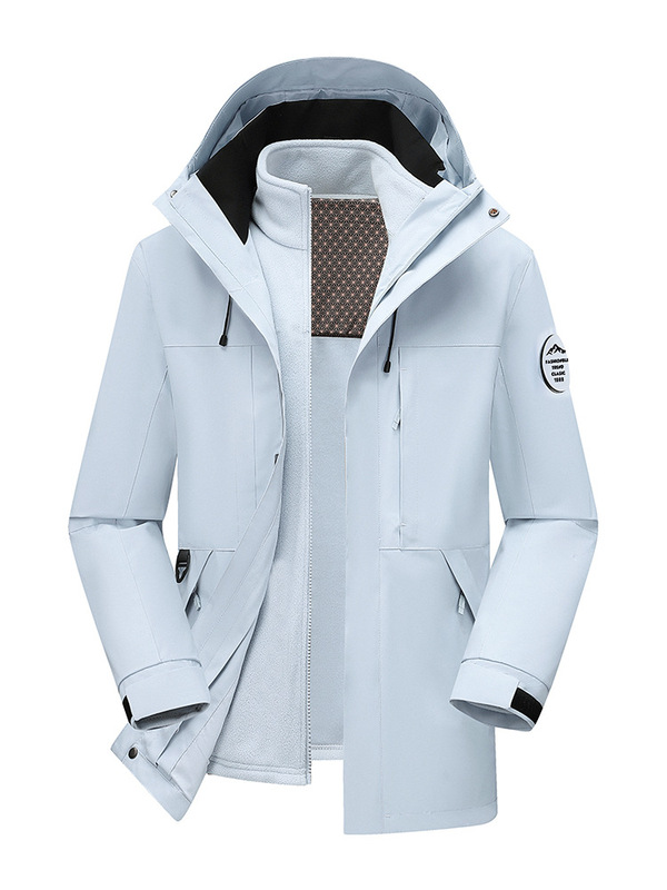 三合一冲锋衣秋男女秋冬季户外防风防水登山服情侣两件套S26188S|undefined