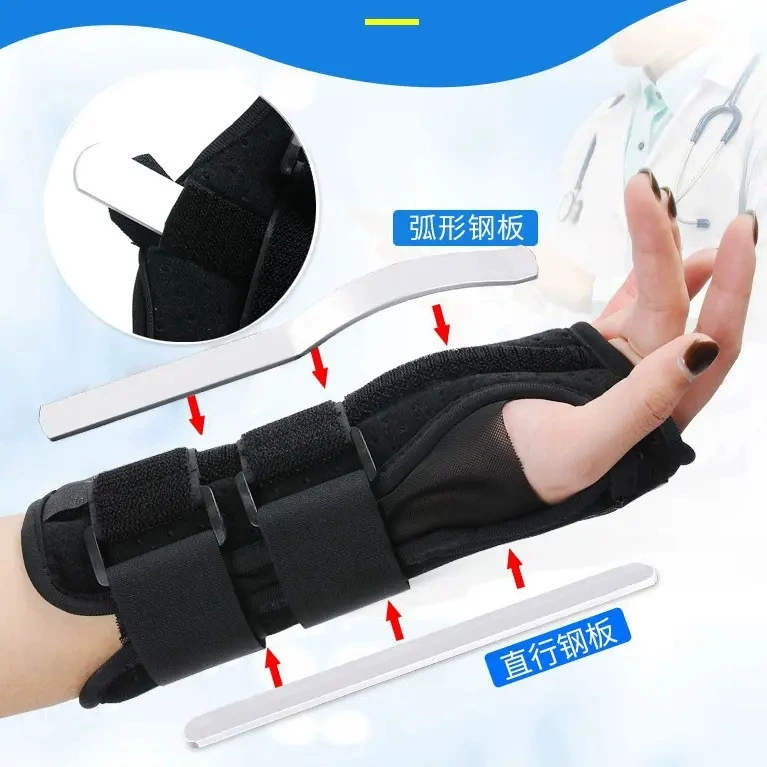 Медицинский фиксированный бандаж на запястье с двойной пластиной на запястье для левой руки, модель для взрослых M