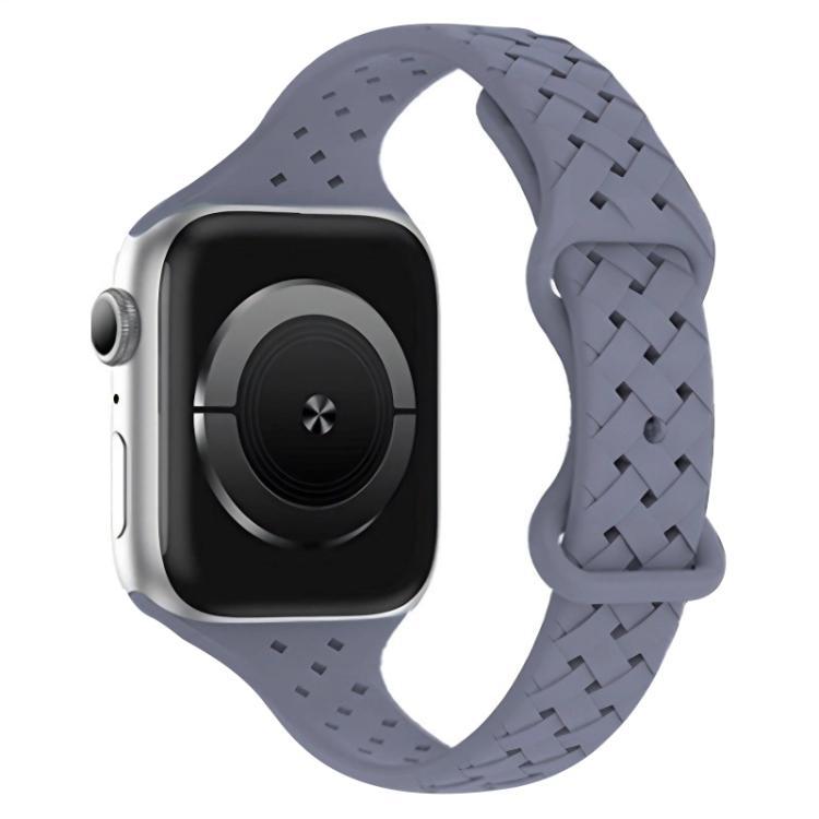 xDfind Butterfly Buckle trenzado correa estrecha de silicona para Apple Watch 42 / 44 / 45 / 46 / 49mm / Ap