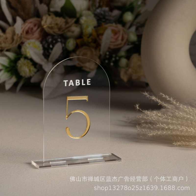 透明アクリルアーチ形アクリル結婚式テーブルラベルDIYパーティー誕生日パーティー席札|undefined