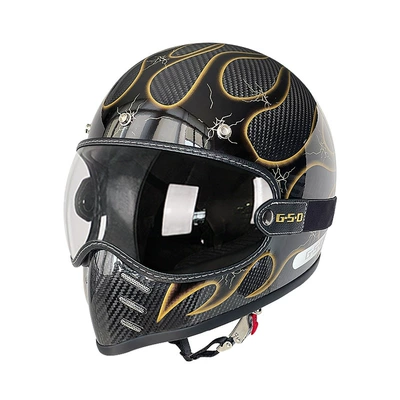 Motosiklet kaskı (dəbilqə) – Helmet 3C - 3k-gold-flame-transparent-mirror-m55-56