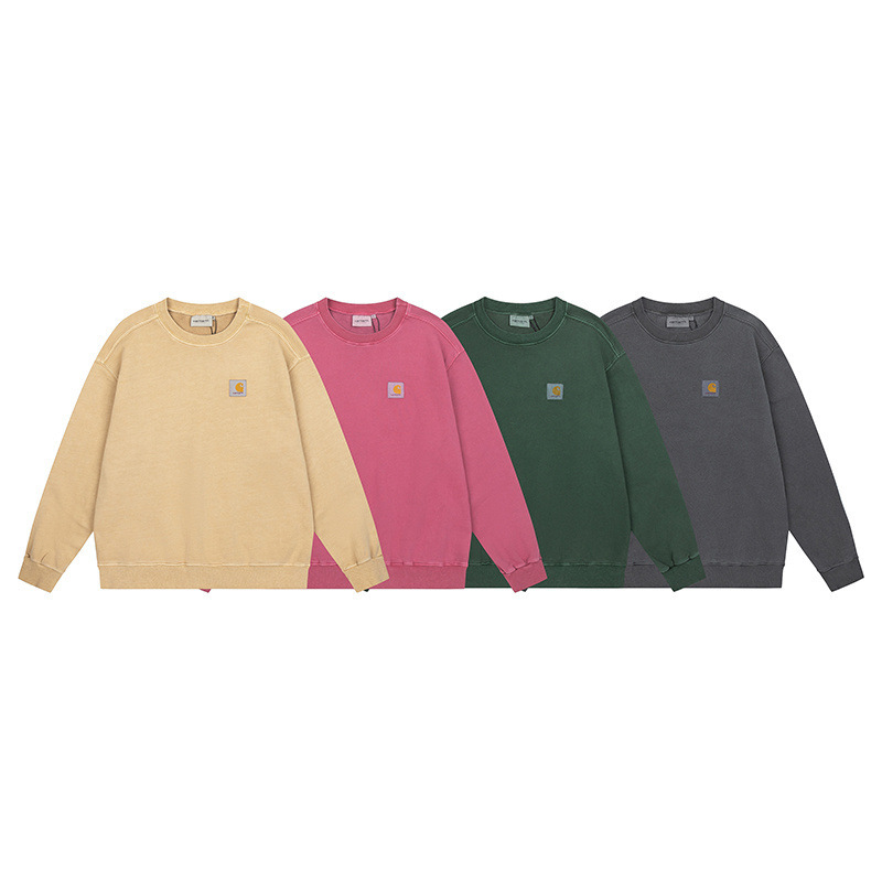 Carhart carhartt Heavy Washed Old Sweater Fashion Brand Men's and Women's Round Neck Loose Pullover Jacket
