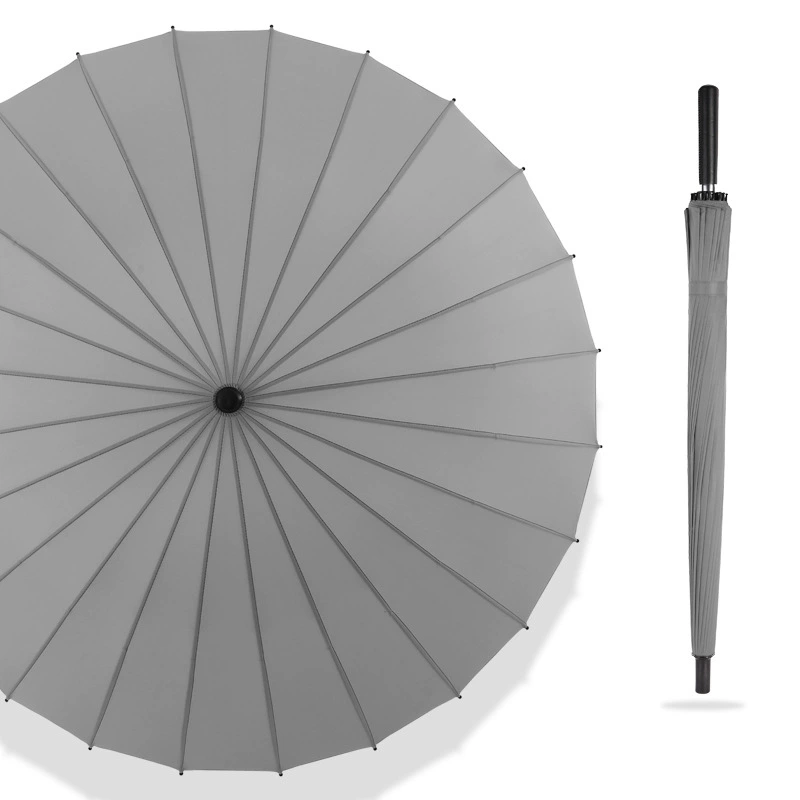 24 Bone straight pole umbrella resistance wind and wind, increase the long -handle umbrella double -man -bending business men and women's anti -strict rainstorm, wholesale