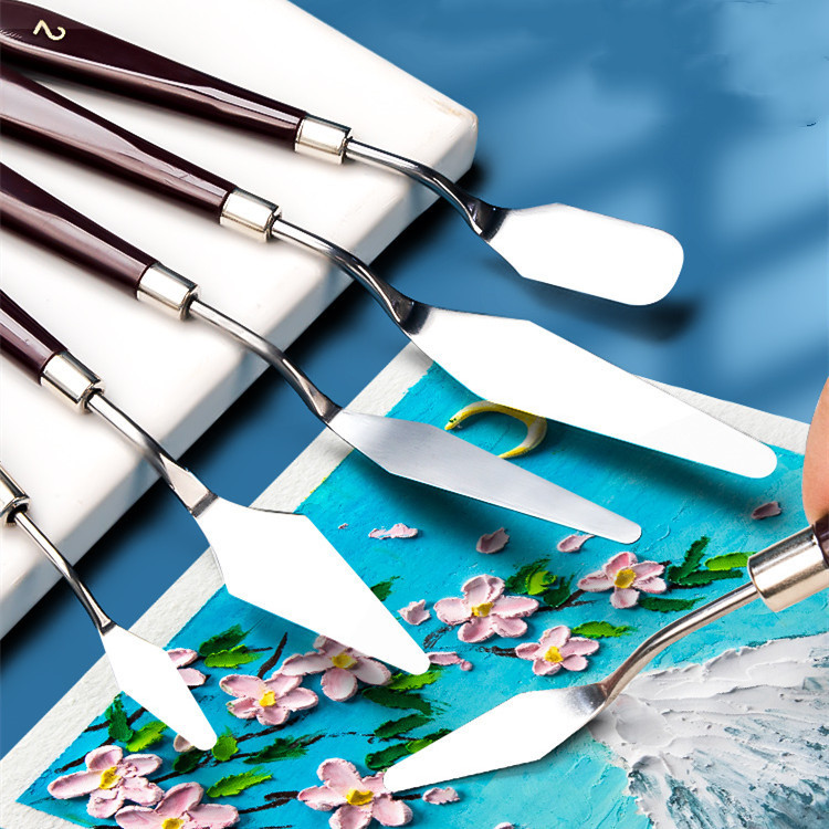Art Oil Painting Knife Children's Small Oil Paint Special Color Knife Tool Pointed Wooden Handle Oil Painting Stick Scraper