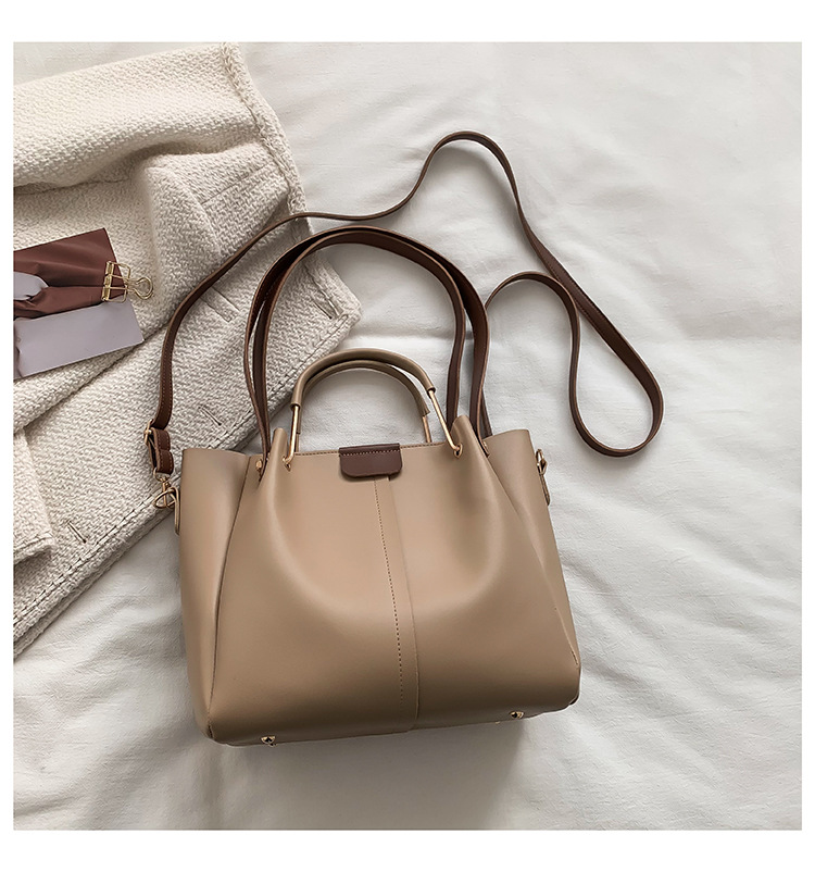 Moda retro simple bolso de mujer estilo transfronterizo de gran capacidad bolso de mano de tela PU bolso de hombro debajo de la axila