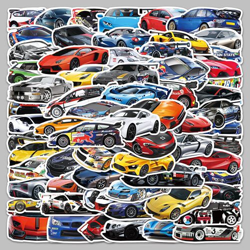102 non-repeating supercar racing graffiti cartoon luggage scooter mobile phone case notebook decorative stickers