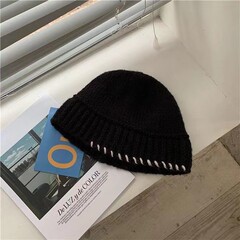 秋冬基础！ 锁边毛线渔夫帽盆帽毛线帽保暖情侣韩系ins慵懒风大头