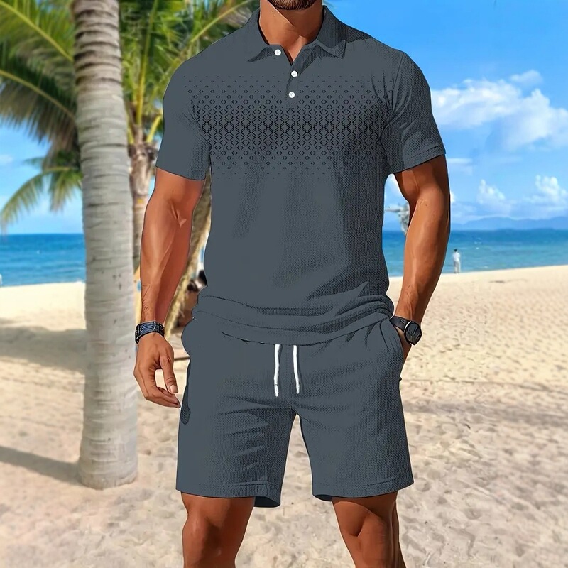 Summer New Cross-Border Polo Shirt Short-Sleeved Shorts Two-Piece Casual Suit
