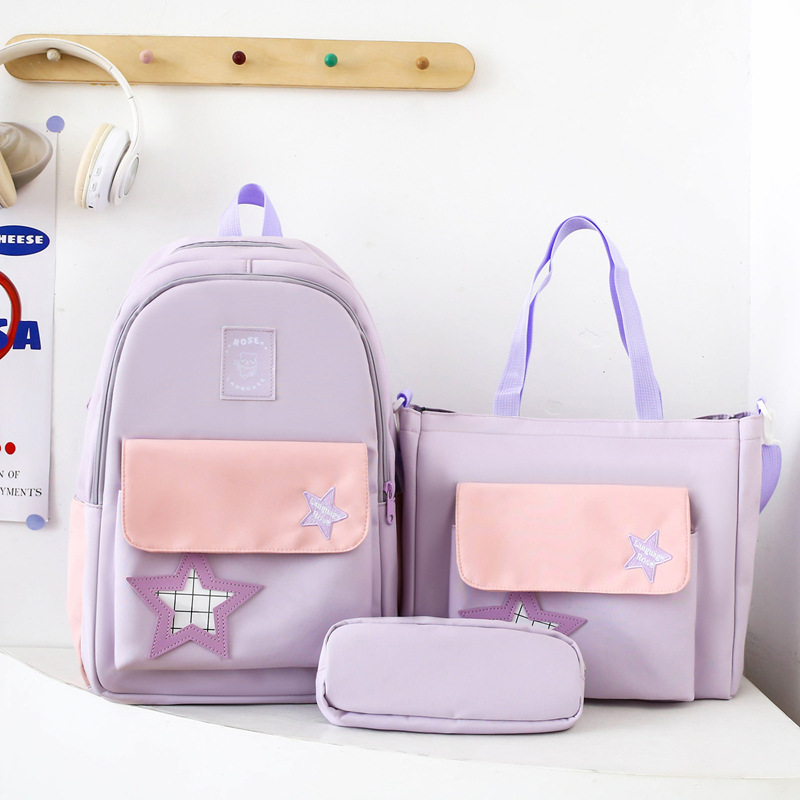 Mochila de estudiante de secundaria para mujer 2025 nuevo estilo ins versión coreana de alta apariencia y gran capacidad para estudiantes de secundaria estilo universitario mochila