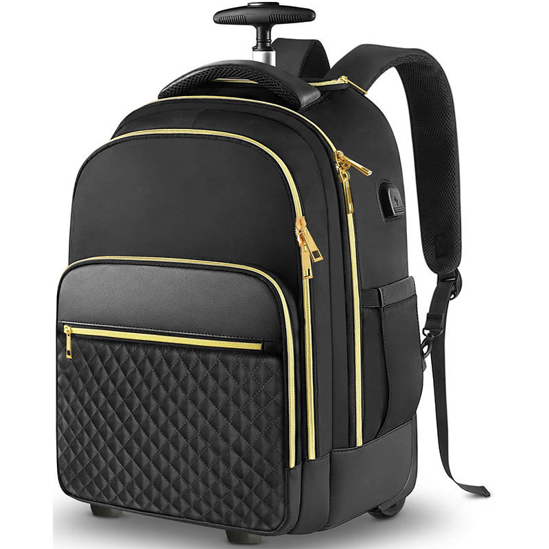 40L Women's Rod Roller Backpack Portable Business Bag Large Capacity Travel Bag Backpack Bag Computer Bag