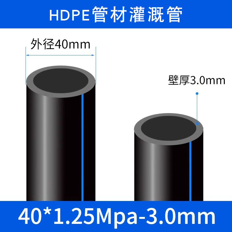 pe水管国标全新料PE饮用水管加厚pe水管硬管足米足厚自来水管pe管|undefined