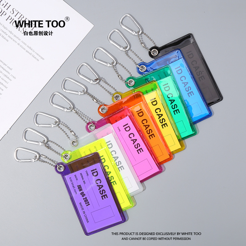 PVC new fluorescent card bag ins niche female small and thin student meal card ID work bus card card set trend