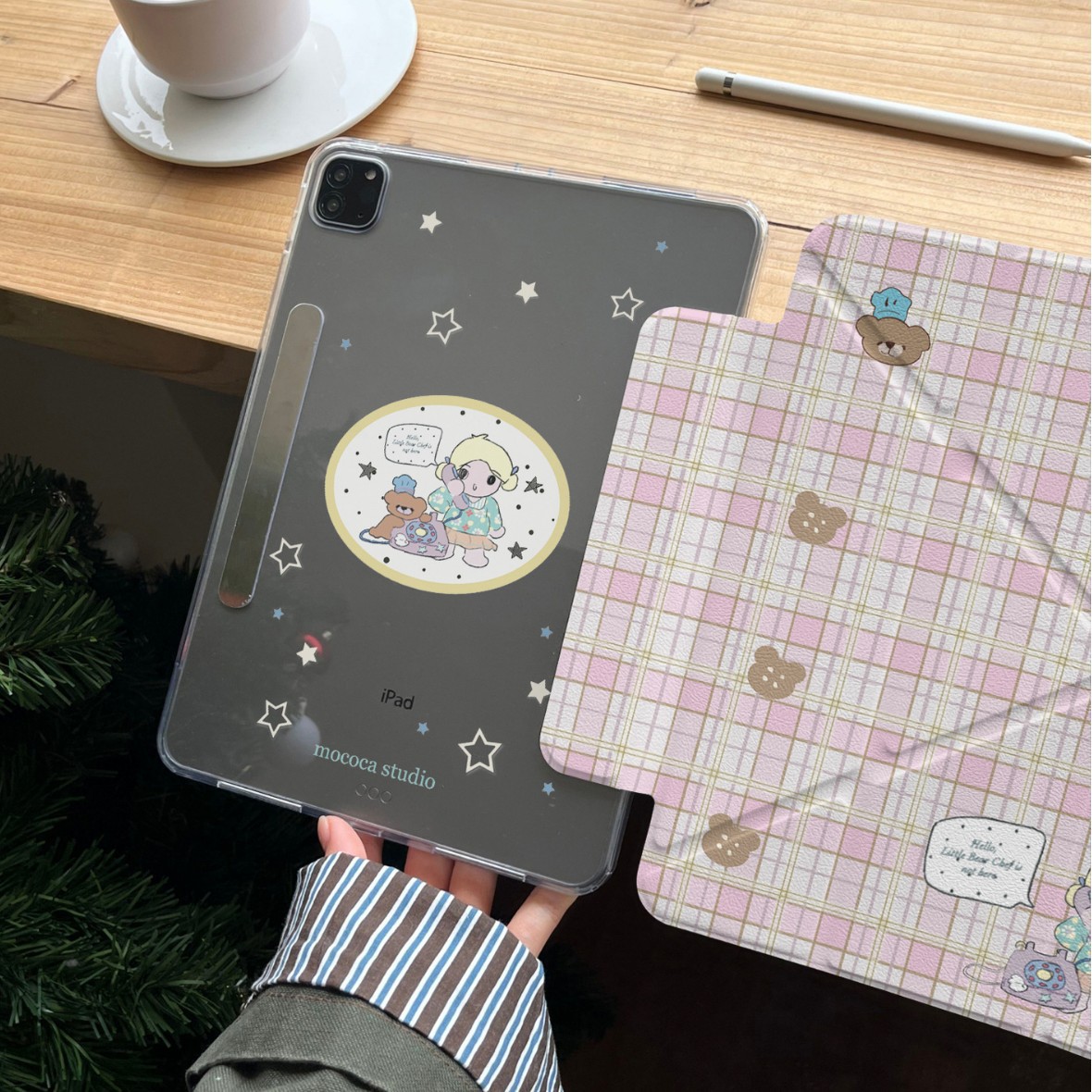 Telephone Girl Bear Suitable for iPad Pro Tablet Protective Cover Mini6Y Foldableing Air Side Suction Separation 10Th Generation