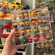 小红薯萌粒收纳盒带门可叠加透明桌面迷你公仔玩偶摆件收纳展示架