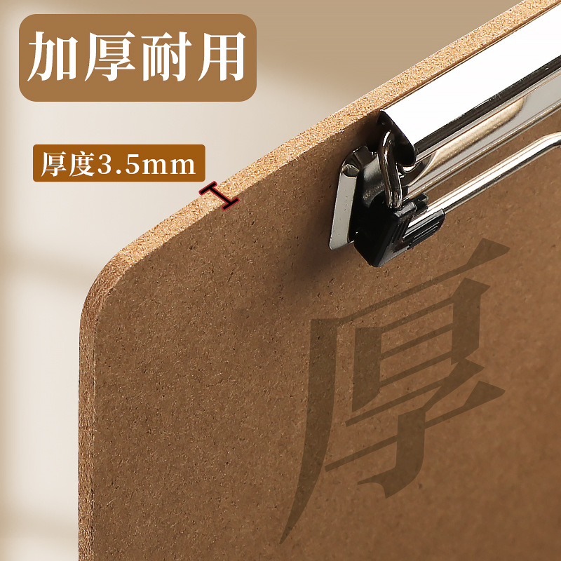 Carpeta de archivos A4, carpeta para documentos, carpeta para exámenes, clip de madera para tablero de escritura, clip plano, clip mariposa engrosado, clip para menús.