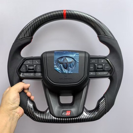 Suitable for LC Elfa 80 series Hilux, Land Cruiser, Crown carbon fiber pattern steering wheel