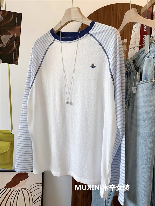 ファットmm 120kg 大きいサイズ夏軽量刺繍多用途ストライプスプライシングラグランスリーブルーズ日焼け止めTシャツレディーストップス|undefined