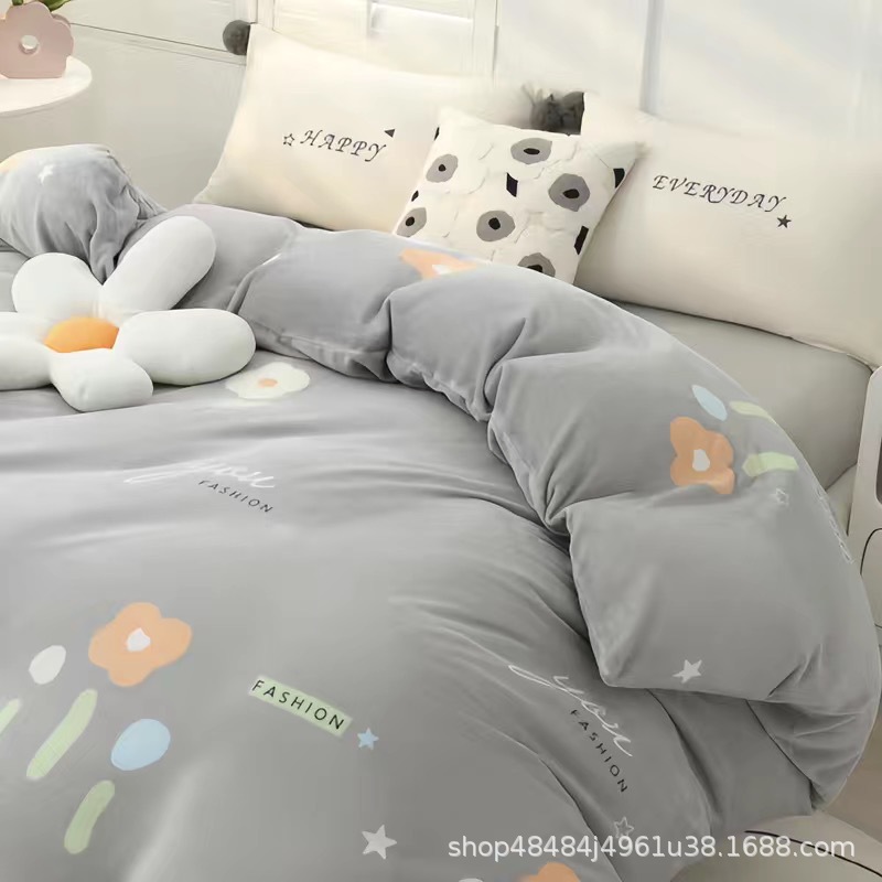 Flange edredón más edredón cubierta doble una sola pieza de lana de coral de doble cara de lana de invierno