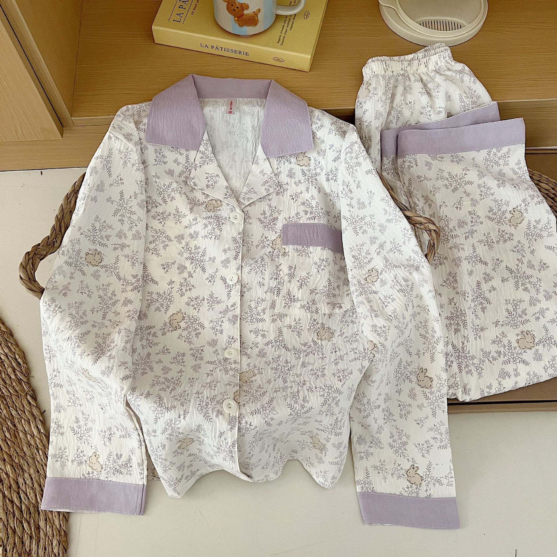 外国貿易クロスボーダー卸売クラウドコットン長袖ズボン 120 グラムパジャマ女性のための Xiaoxin 外で着用できるラペルカーディガンホーム服