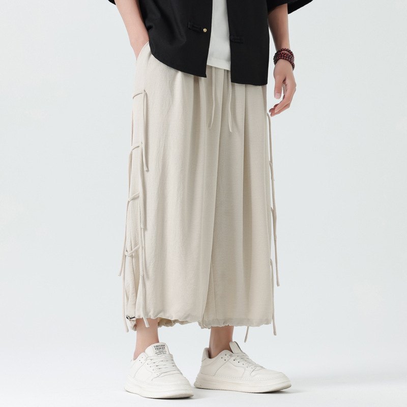 24新中式国风棉麻九分裤 夏季薄款宽松大码透气灯笼裤休闲裤男裤