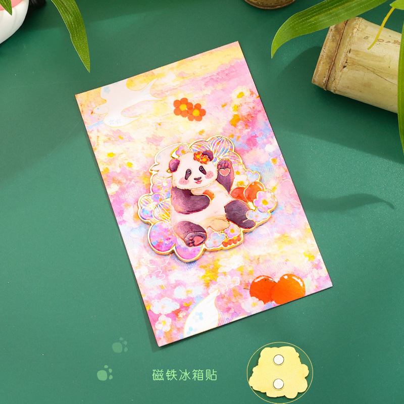 金属熊猫冰箱贴四川成都旅游文创纪念品伴手礼物创意可爱磁性贴|undefined