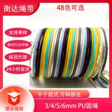3/5/6/mm彩色PU皮革编织包芯车缝圆绳 DIY包包手机钥匙扣装饰挂绳