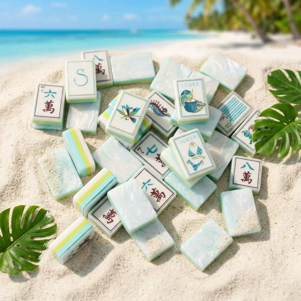 Blue Coral Coast American Mahjong Wholesale Cross-Border Best-Selling American Mahjong Popular Blue Coast Acrylic